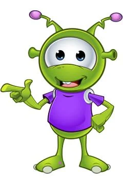 Little green alien Stock Illustration