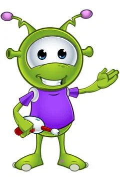 Little green alien Stock Illustration