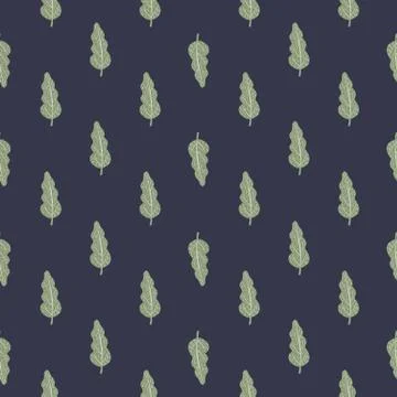 Little green leafs seamless pattern. Cartoon foliage ornament on dark purple  스톡 일러스트
