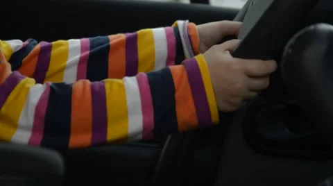 Little hands behind the wheel Stock Footage 43050611