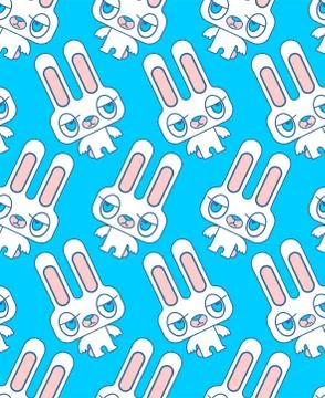 Little hare pattern seamless. Sweet rabbit background. Children cloth texture Illustrazione stock