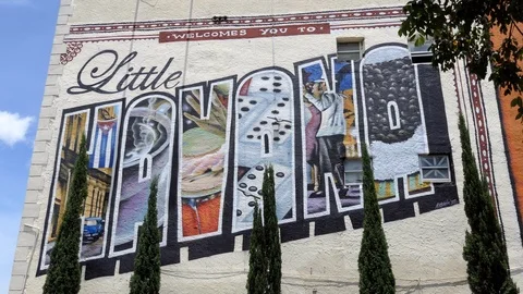 Little Havana Graffiti On Building In Miami Florida United States Stock Footage