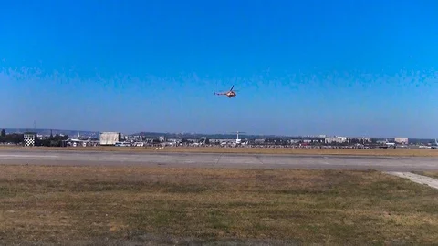 Little helicopter performs at an Airshow Video stock 85828002
