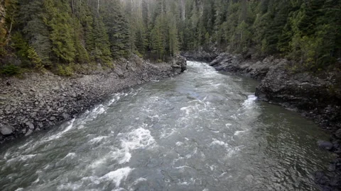 Little Hells gate, upstream, North Thompson River, B.C. Stock Footage 155656976