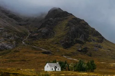 Little house in Glen Coe, Scotland. Stock Photos