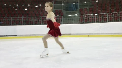 Little ice skater Stock Footage 40054341