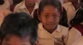 Little Indian girl with ponytails and hair clips in India HD Footage