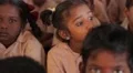 Little Indian girls with big eyes and blue earrings in India HD Footage