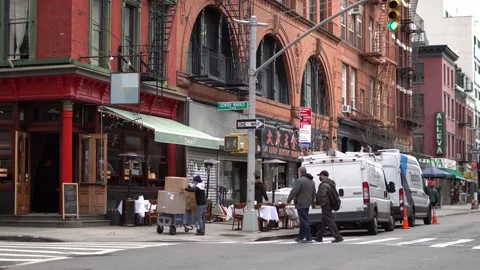 Little Italy Delivery Man Stock Footage