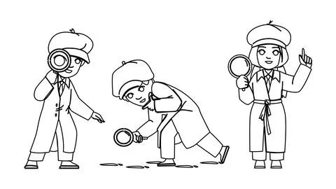 Little kid detective vector Stock Illustration