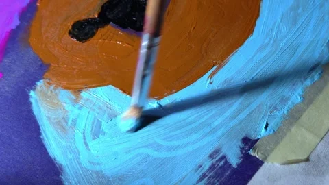 Little kid working on project during creative art and craft class. Stock Footage 299948833