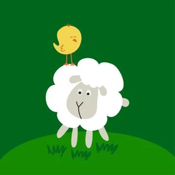 Little lamb / sheep pattern - funny hand drawn doodle Illustrazione stock