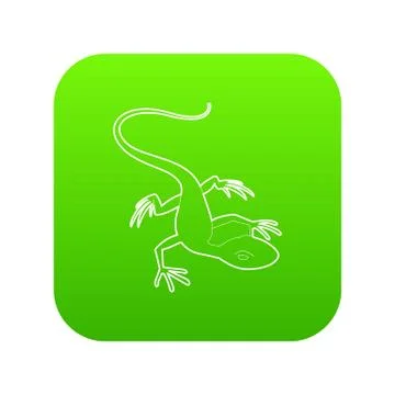 Little lizard icon green vector Stock Illustration