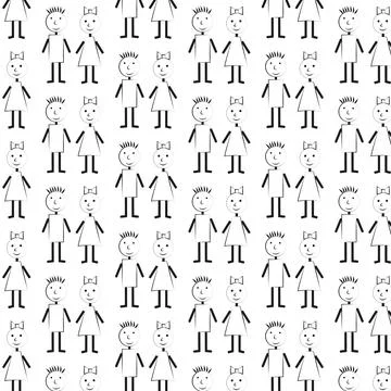Little men pattern Stock Illustration