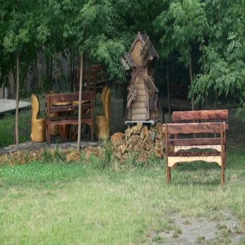 Little Mill in a rustic style and the atmosphere in rain Video stock 69534640