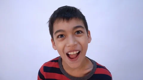 Little mix rate boy making fun face in many emotions Stockbeeldmateriaal 102412541