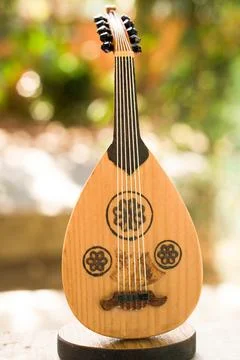 Little model of a Classic stringed musical instrument Ud Stock Illustration