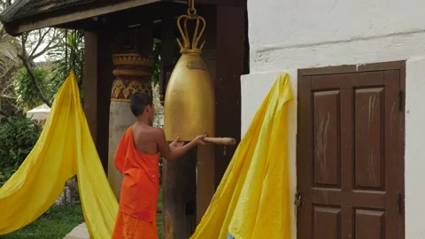 Little monk laos Stock Footage 130469761
