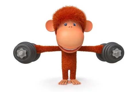 Little monkey athlete Stock Illustration