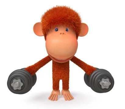 Little monkey athlete Stock Illustration