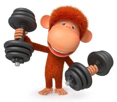 Little monkey athlete Illustrazione stock