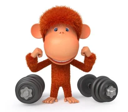 Little monkey athlete Stock Illustration