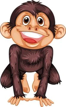 Little monkey laughs Stock Illustration