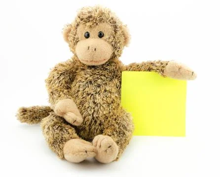 Little monkey with note pad Stock Photos