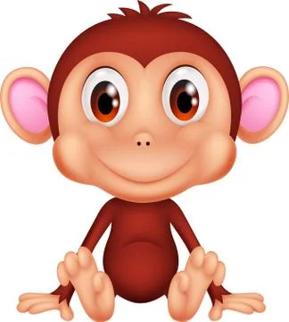 Little monkey smiling Stock Illustration