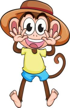 Little monkey smiling Stock Illustration