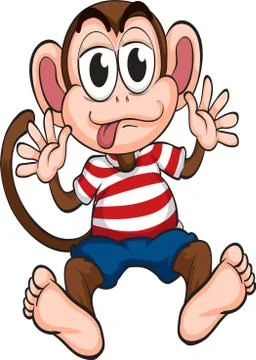 Little monkey smiling Stock Illustration