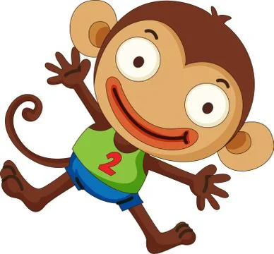 Little monkey smiling Stock Illustration