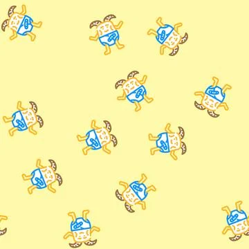 Little monster cute vector seamless pattern Stock Illustration