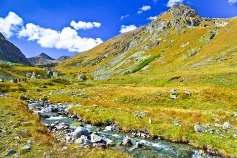 Little mountain river Stock Photos