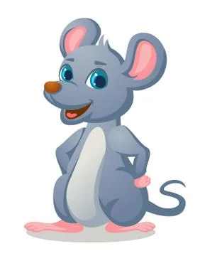 A little mouse posing with smile Stock Illustration