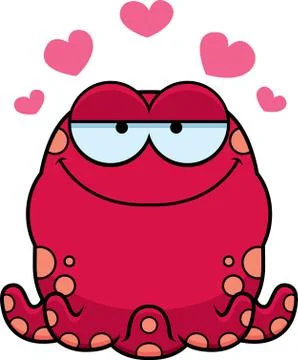 Little Octopus in Love Stock Illustration