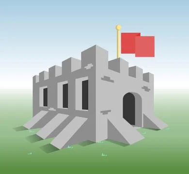 Little old fortress Stock Illustration