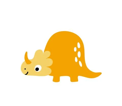 Little orange cute dinosaur. Vector scandinavian illustration for coloring Stock Illustration