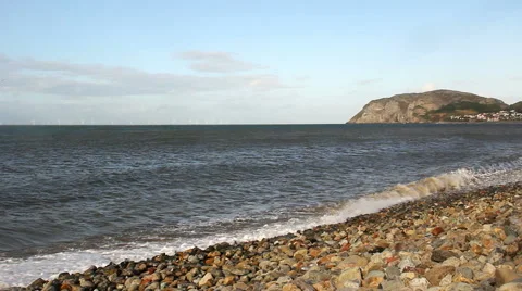 Little Orme and wind farms at Llandudno Video stock 41208633