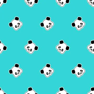 Little Panda pattern seamless. Chinese bear little kid background. beast smal Illustrazione stock