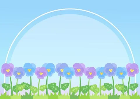 Little pansy arch frame 2 Stock Illustration