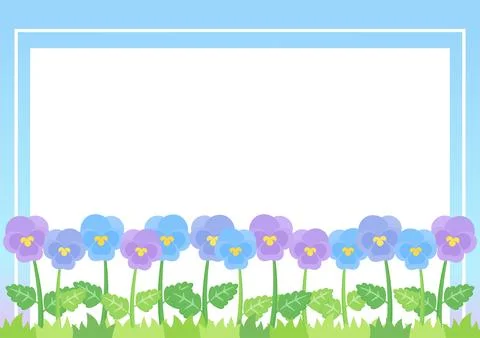 Little pansy frame 2 Stock Illustration