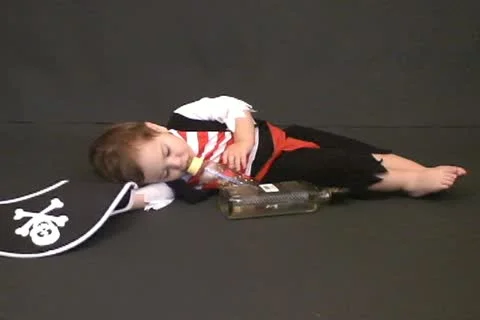 Little Pirate awake Stock Footage 10916044