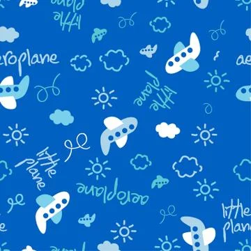 Little plane repeat pattern Illustrazione stock