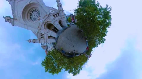 Little planet format of the old town of Brussels in Belgium Stock Footage 168560180
