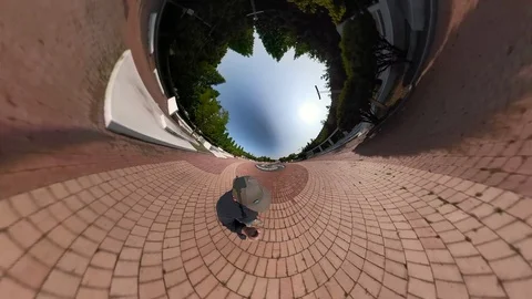 Little Planet View of Ansan Danwon Sculpture Park Stock-Footage 110771543
