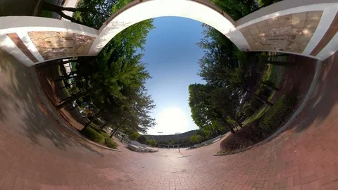 Little Planet View of Ansan Danwon Sculpture Park Stock Footage 110771712