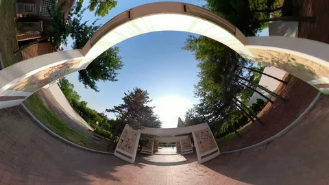 Little Planet View of Ansan Danwon Sculpture Park Stock Footage 110771714