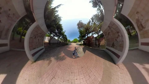 Little Planet View of Ansan Danwon Sculpture Park Stock Footage 110771720