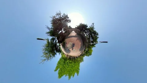 Little Planet View of Ansan Danwon Sculpture Park Stock Footage 110771724